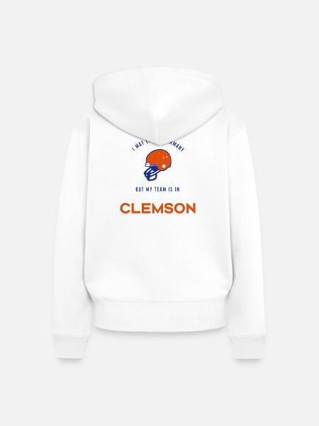 Clemson - Frauen Premium Bio Zip Hoodie - Weiß
