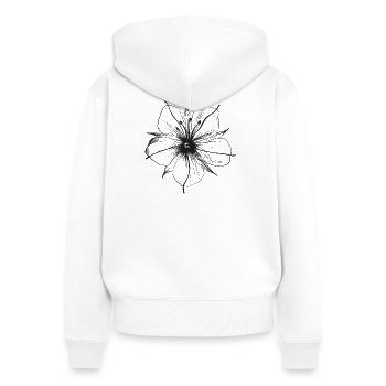 Filigrane Blume. Blüte im Sommer. - Women's Premium Organic Zip Hoodie - white - Back - AI Model Female 172 light (172cm)