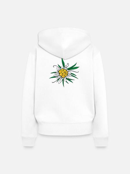 Edelweiss Blume Blüte - Frauen Premium Bio Zip Hoodie - Weiß