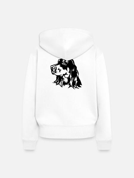 Gordon Setter Kopf - Frauen Premium Bio Zip Hoodie - Weiß