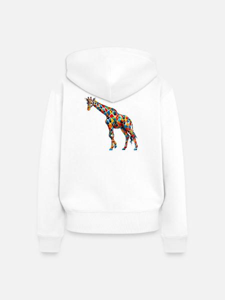 Giraffe - Frauen Premium Bio Zip Hoodie - Weiß