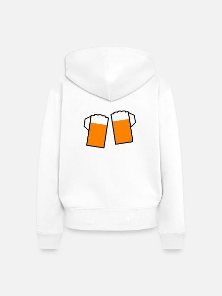 Biergläser Prost Bierglas - Frauen Premium Bio Zip Hoodie - Weiß