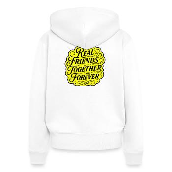 Echte Freunde Für Immer - Frauen Premium Bio Zip Hoodie - Weiß - Hinten - AI Model Female 172 light (172cm)