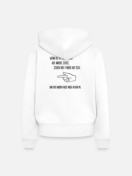 Finger auf andere - Frauen Premium Bio Zip Hoodie - Weiß