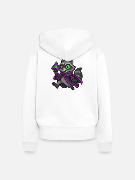 Geheimwaschbär - Frauen Premium Bio Zip Hoodie - Weiß