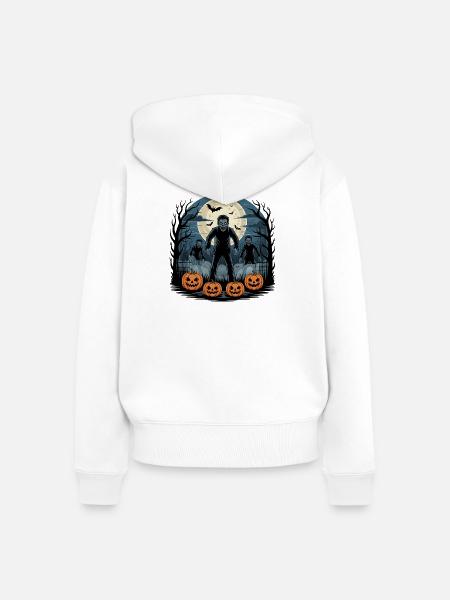 Zombie Halloween - Frauen Premium Bio Zip Hoodie - Weiß