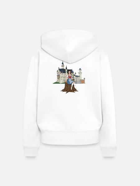 Bayerisches Pin-up für  - Frauen Premium Bio Zip Hoodie - Weiß