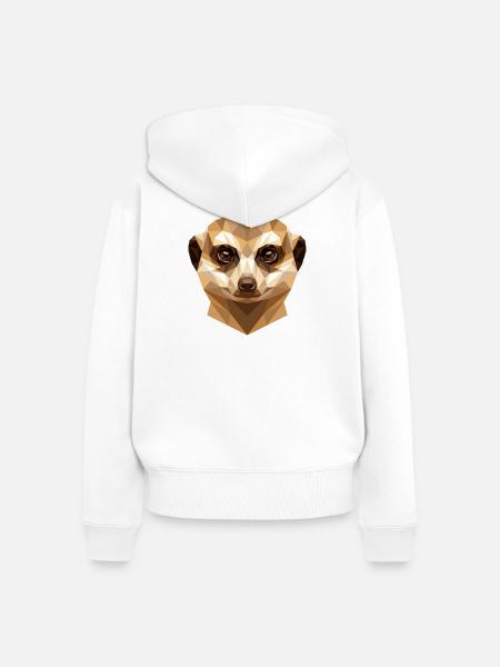 Erdmännchen Meerkat Süßes Surikate Mangusten - Frauen Premium Bio Zip Hoodie - Weiß