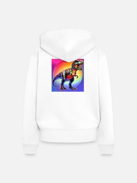 Dinosaurier - Frauen Premium Bio Zip Hoodie - Weiß