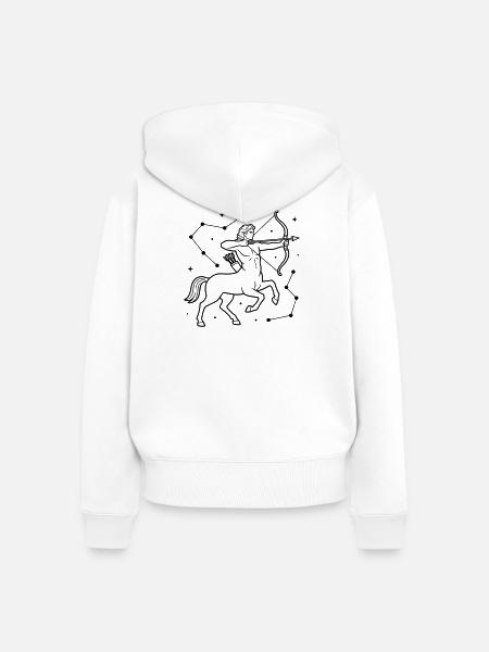 Sternzeichen Schütze - Frauen Premium Bio Zip Hoodie - Weiß