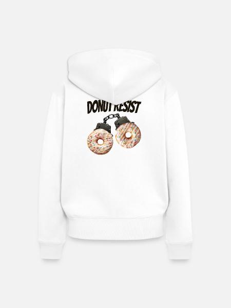 Donut Resist lustiges Donut-Shirt - Frauen Premium Bio Zip Hoodie - Weiß