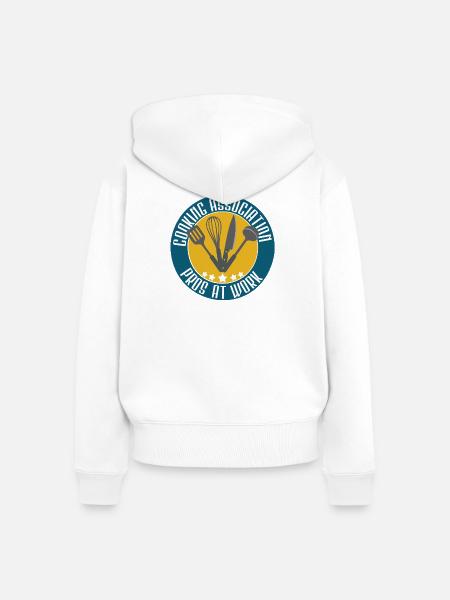 Kochprofi Team am Werk - Frauen Premium Bio Zip Hoodie - Weiß