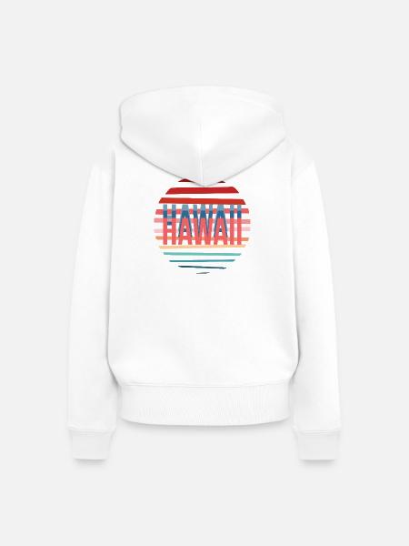 Hawai retro sun - Frauen Premium Bio Zip Hoodie - Weiß