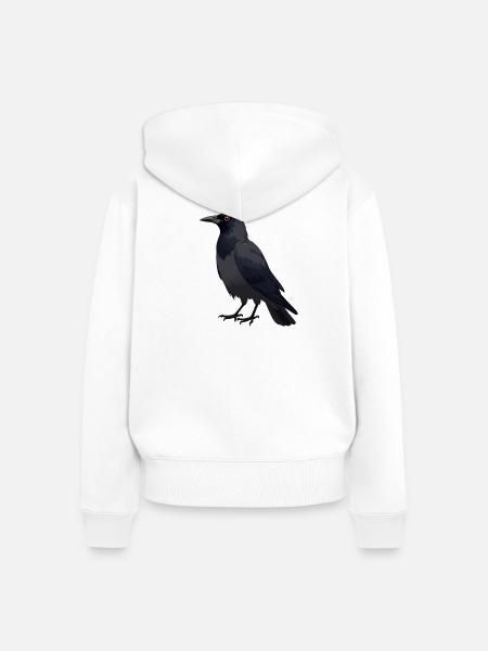 Rabe - Frauen Premium Bio Zip Hoodie - Weiß