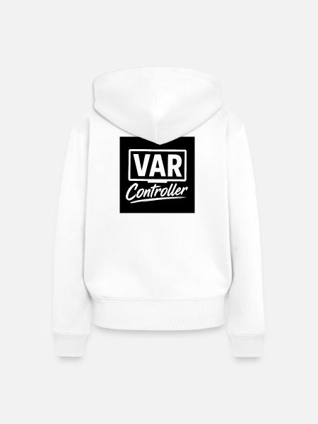 VAR-Controller Retro-Logo - Frauen Premium Bio Zip Hoodie - Weiß
