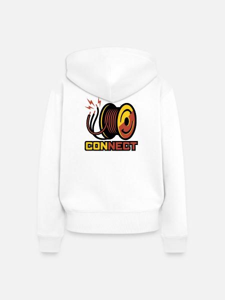 Kabeltrommel Kabel Logo - Frauen Premium Bio Zip Hoodie - Weiß