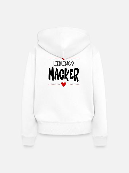 Macker Liebling - Frauen Premium Bio Zip Hoodie - Weiß