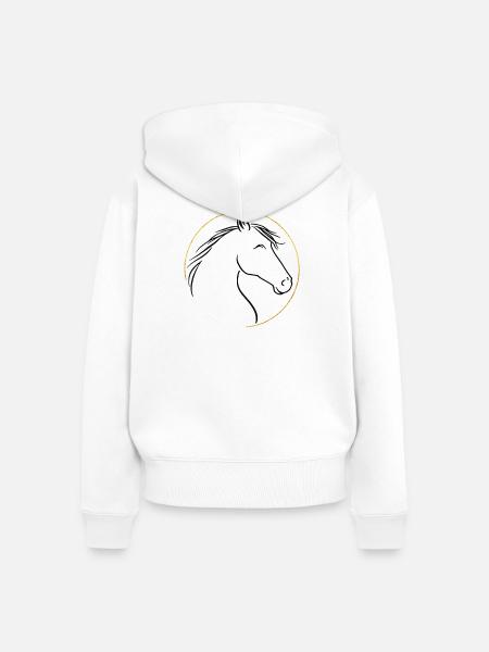 Wilde Mähne, Sanfte Anmut - Frauen Premium Bio Zip Hoodie - Weiß