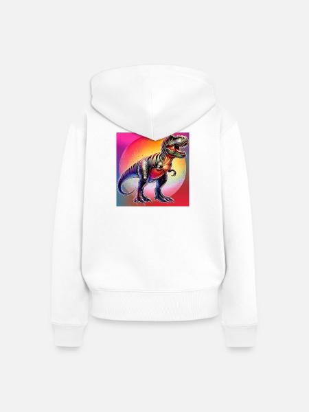 Dinosaurier - Frauen Premium Bio Zip Hoodie - Weiß