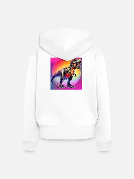 Dinosaurier - Frauen Premium Bio Zip Hoodie - Weiß