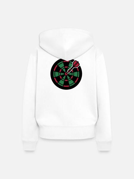 Dartscheibe Bullseye Icon - Frauen Premium Bio Zip Hoodie - Weiß