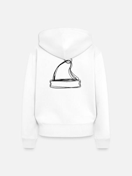Weihnachtsmütze handgezeichnet - Frauen Premium Bio Zip Hoodie - Weiß