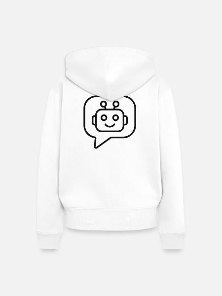 KI-Chatbot-Zeilen-Symbol - Frauen Premium Bio Zip Hoodie - Weiß