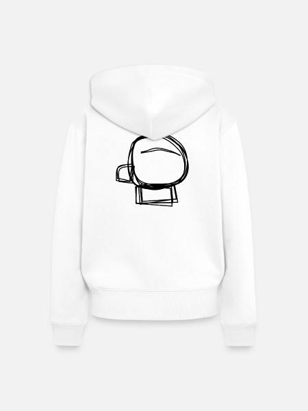 Boxhandschuh handgezeichnet - Frauen Premium Bio Zip Hoodie - Weiß