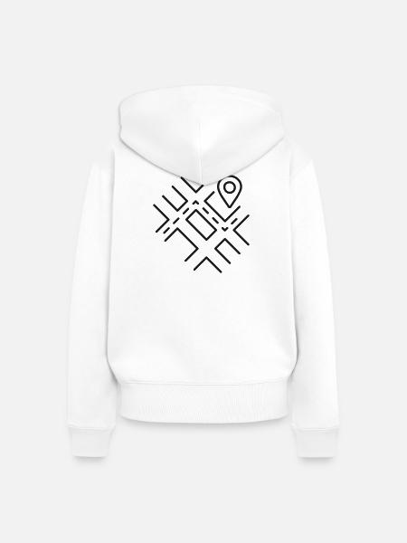 GPS-Straßenkarten-Linien-Symbol - Frauen Premium Bio Zip Hoodie - Weiß