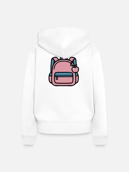 Schulranzen Rucksack Grafik - Frauen Premium Bio Zip Hoodie - Weiß