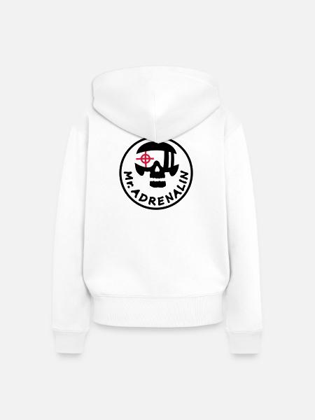 Mr. Adrenalin - Frauen Premium Bio Zip Hoodie - Weiß