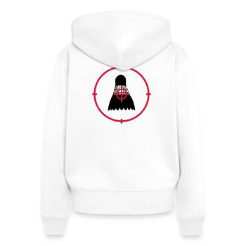 Badminton - Frauen Premium Bio Zip Hoodie - Weiß - Hinten - AI Model Female 172 light (172cm)