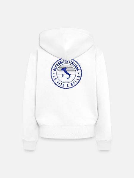 Italienische Lebenskunst Stempel - Frauen Premium Bio Zip Hoodie - Weiß