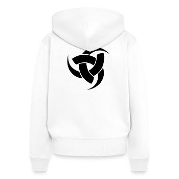 Odins three horns symbol - Women's Premium Organic Zip Hoodie - white - Back - AI Model Female 172 light (172cm)