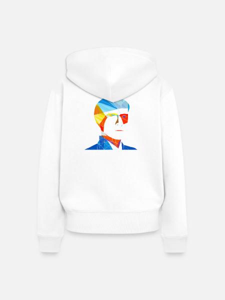 menschliches Gesicht - Frauen Premium Bio Zip Hoodie - Weiß