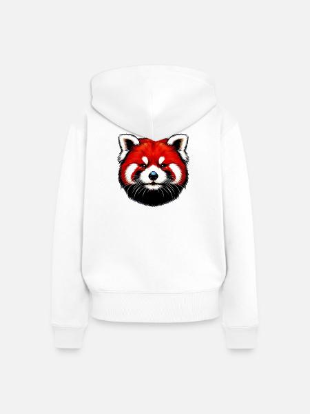 Kleiner Panda - Frauen Premium Bio Zip Hoodie - Weiß