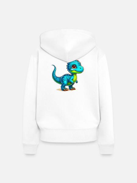 Dinosaurier - Frauen Premium Bio Zip Hoodie - Weiß