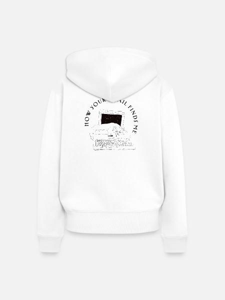 WIE DEINE E-MAIL MICH GEFUNDEN HAT - Frauen Premium Bio Zip Hoodie - Weiß