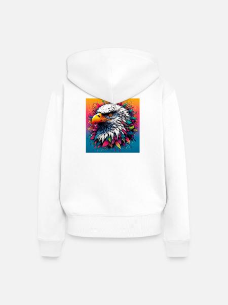 Adler - Frauen Premium Bio Zip Hoodie - Weiß