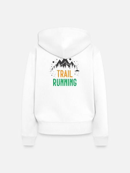 Trailrunning - Frauen Premium Bio Zip Hoodie - Weiß