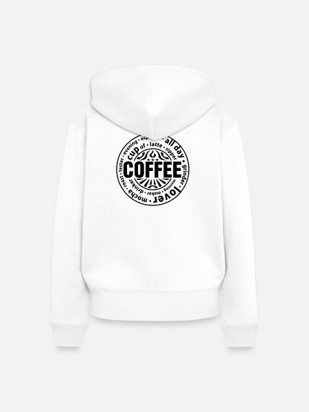 Coffee lover - Frauen Premium Bio Zip Hoodie - Weiß
