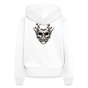 Gruseliger Dämon Halloween Monster Horror Kreatur - Frauen Premium Bio Zip Hoodie - Weiß - Hinten - AI Model Female 172 light (172cm)