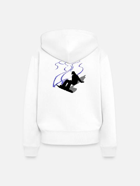Snowboard - Frauen Premium Bio Zip Hoodie - Weiß