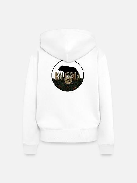 Kaleval Finnland - Frauen Premium Bio Zip Hoodie - Weiß