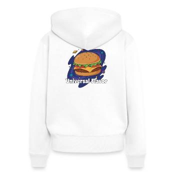 Kosmos Hamburger Universal Taste - Women's Premium Organic Zip Hoodie - white - Back - AI Model Female 172 light (172cm)