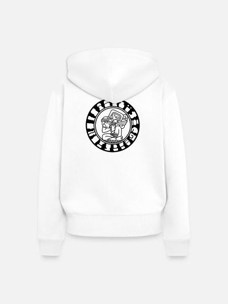 Maya Kalender - Frauen Premium Bio Zip Hoodie - Weiß