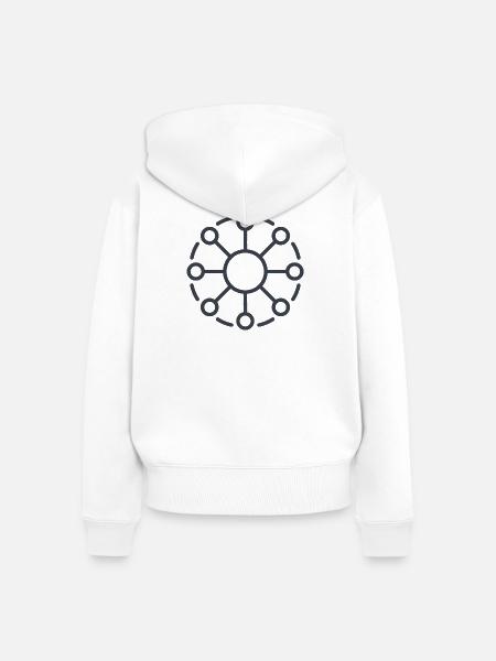 Zentraler Netzwerkkern Muster - Frauen Premium Bio Zip Hoodie - Weiß