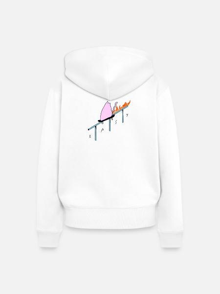 Easy_Cat - Frauen Premium Bio Zip Hoodie - Weiß