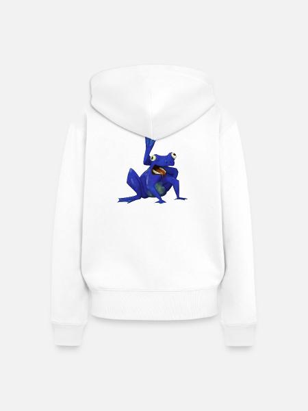 Yogi-Frosch - Frauen Premium Bio Zip Hoodie - Weiß