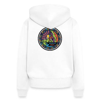 Klettern Abenteuer Berge Kletterwand Motiv - Frauen Premium Bio Zip Hoodie - Weiß - Hinten - AI Model Female 172 light (172cm)